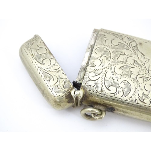 471 - A quantity of assorted silver plate vesta cases, to include one of book form. Together with a silver... 