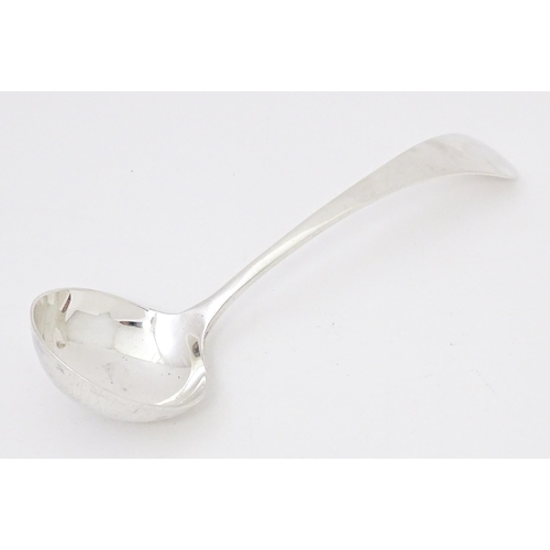 566 - A silver sauce ladle hallmarked Sheffield 1942 maker R F Mosley & Co. Approx 7