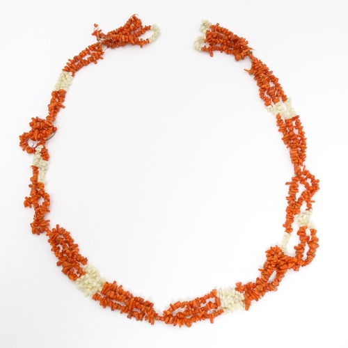 721 - Sections of a coral branch bead necklace