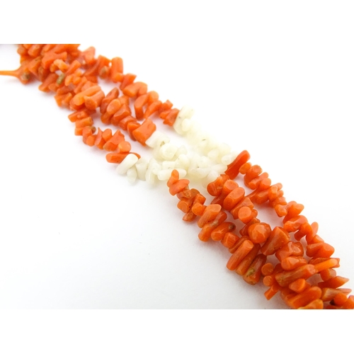 721 - Sections of a coral branch bead necklace