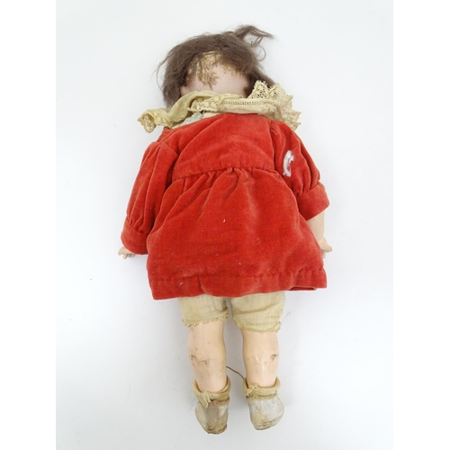 839A - Toy: A German Gebruder Heubach doll with a bisque head and composite body. Approx. 13 1/4