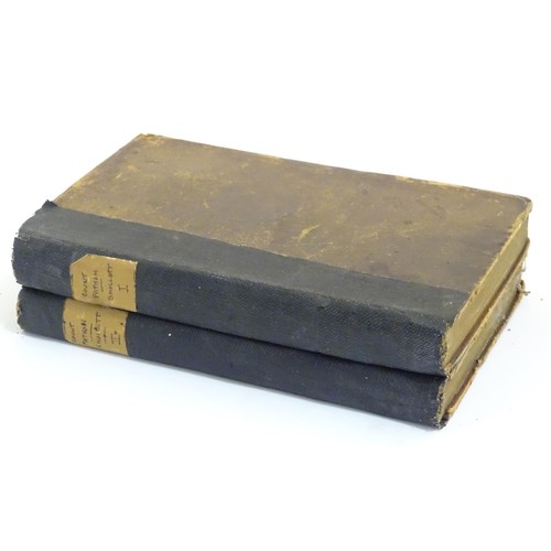 954 - Books: The Adventures of Ferdinand Count Fathom by Tobias George Smollet, 2 volumes, pub J Davies, L... 