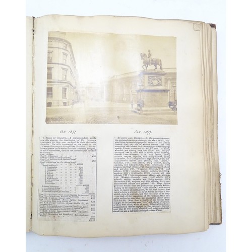 992 - A Victorian scrapbook / scrap album dating from 1863 to 1894 containing various newspaper cuttings t... 