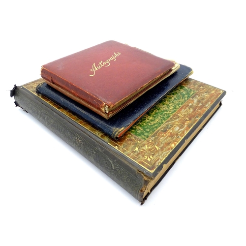 997 - A Victorian scrap album dated 1884, containing greetings cards and a pencil drawing depicting a cott... 