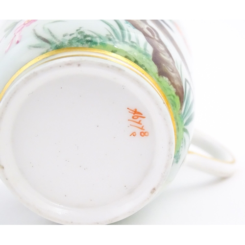 135 - A quantity of Victorian Minton wares to include plates, cups and saucers, each decorated with hand p... 