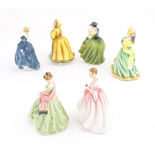 147 - Five Royal Doulton ladies comprising Tender Moment HN3303, Fragrance HN2334, Rachel HN2919, Buttercu... 