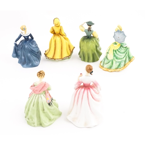 147 - Five Royal Doulton ladies comprising Tender Moment HN3303, Fragrance HN2334, Rachel HN2919, Buttercu... 