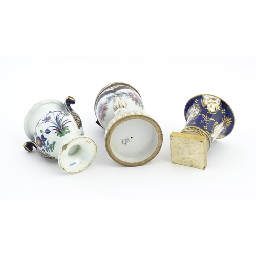 87 - Two Continental porcelain items comprising a Serves style pot pourri holder of egg form with floral ... 