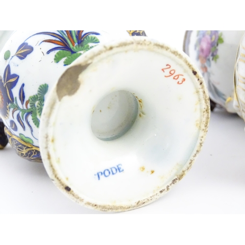 87 - Two Continental porcelain items comprising a Serves style pot pourri holder of egg form with floral ... 