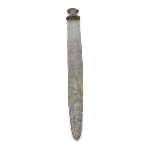 1077 - Militaria / Arms & Armour : a 19thC Tebu sword (Chad, Central Africa), the 28 1/2