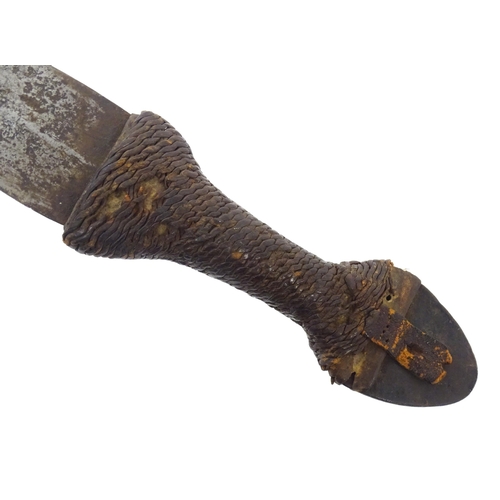 1077 - Militaria / Arms & Armour : a 19thC Tebu sword (Chad, Central Africa), the 28 1/2