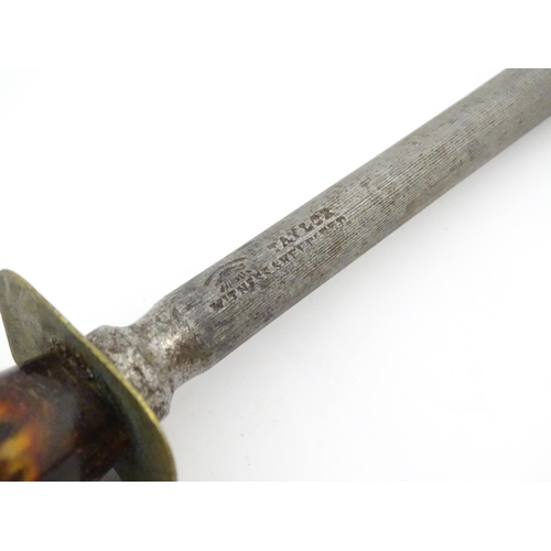 1083 - A Victorian carving knife and fork with antler handles and silver collar. Together with an antler ha... 