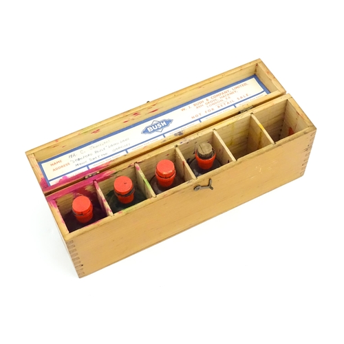 1089 - An early 20thC saleman's / tradesman's sample box containing Harmless Food Colour samples by W. J. B... 