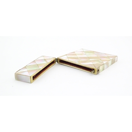 1118 - A Victorian mother of pearl card case of rectangular form. Approx. 4