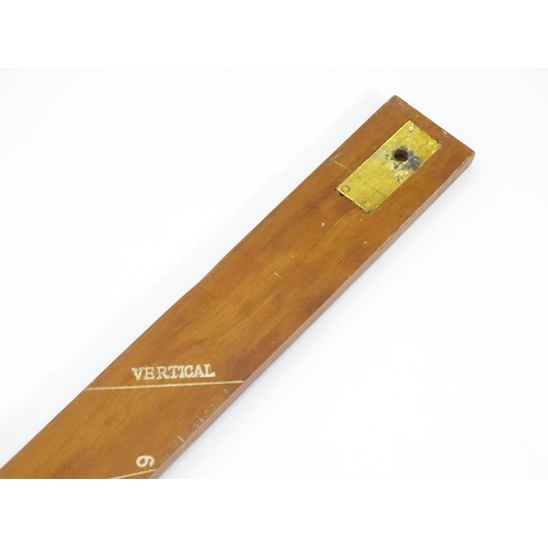 1150 - An M.D.S. Ltd. surveyor's folding triangle rule with inset spirit level and plumb bob. No. B.49645. ... 