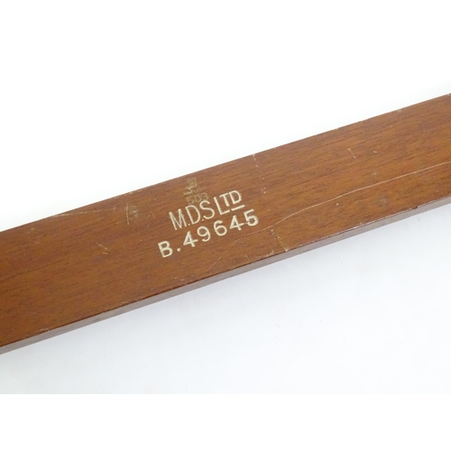 1150 - An M.D.S. Ltd. surveyor's folding triangle rule with inset spirit level and plumb bob. No. B.49645. ... 