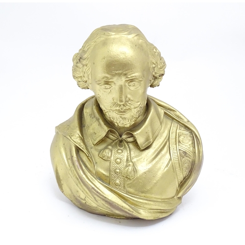 1234 - A French late 19th / early 20thC composite bust of Shakespeare after Ferdinand Barbedienne (1810-189... 