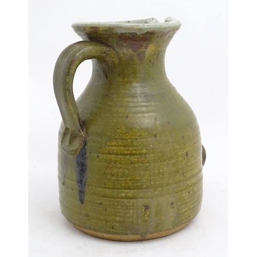 1246 - A large stoneware ale jug by Vicki & Bill Read, Winslow (Claycutters) Pottery. Marked Winslow -19 un... 