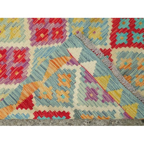 1291 - Carpet / Rug : An Anatolian Turkish Kilim with geometric motifs. Approx. 72 1/2 x 49 1/4