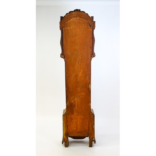 1308 - A 19thC mahogany cased 8-day long case clock. The painted dial with Roman and Arabic numerals, subsi... 