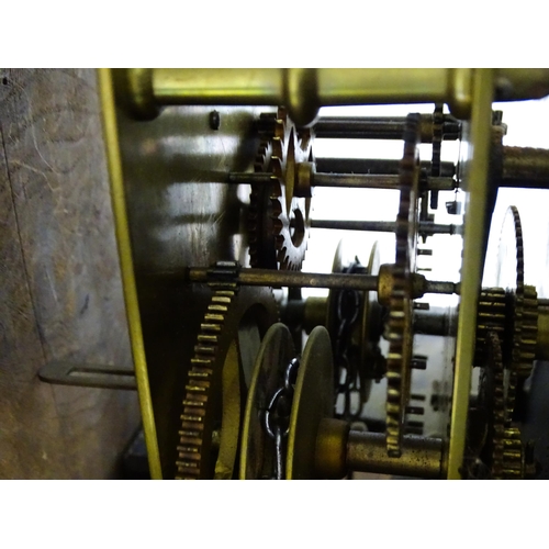 1309 - An early 19thC 30-hour oak cased long case clock. The painted dial signed Wm Nelson, Steeple Aston ?... 