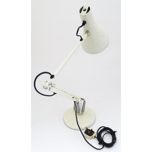 1319 - Four late 20thC Anglepoise table tamps, each with white finish and extending to approx 35