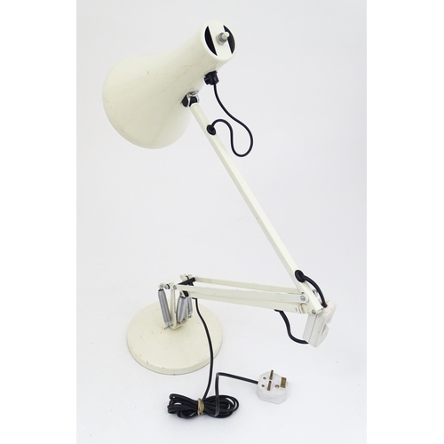 1319 - Four late 20thC Anglepoise table tamps, each with white finish and extending to approx 35