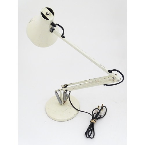 1319 - Four late 20thC Anglepoise table tamps, each with white finish and extending to approx 35