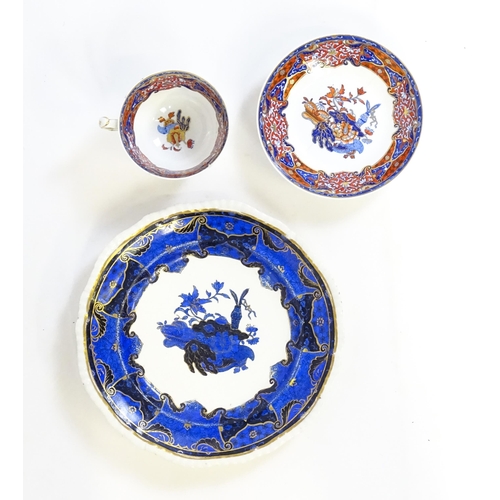 163 - A quantity of assorted ceramics to include a Chamberlain Worcester plate, a Coalport hand painted di... 