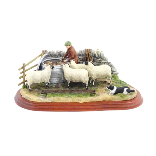 861 - A Border Fine Arts James Herriot model Morning Feed by Hans Kendrick, model no. A4067. Within a glaz... 