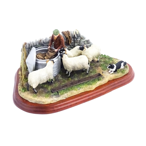 861 - A Border Fine Arts James Herriot model Morning Feed by Hans Kendrick, model no. A4067. Within a glaz... 