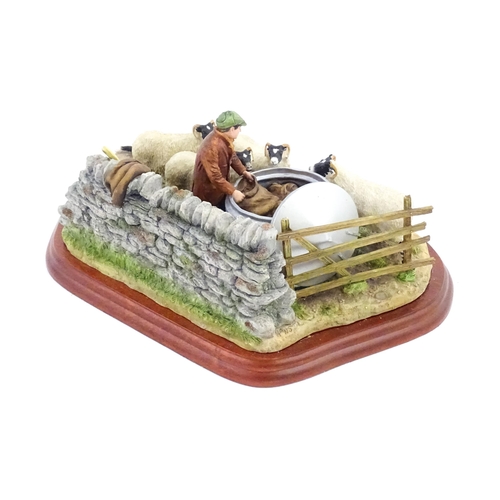 861 - A Border Fine Arts James Herriot model Morning Feed by Hans Kendrick, model no. A4067. Within a glaz... 