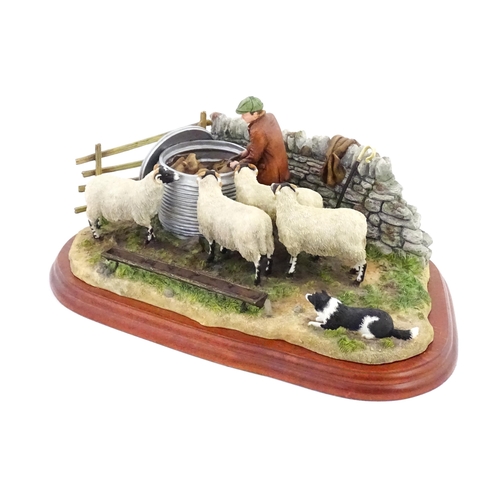 861 - A Border Fine Arts James Herriot model Morning Feed by Hans Kendrick, model no. A4067. Within a glaz... 