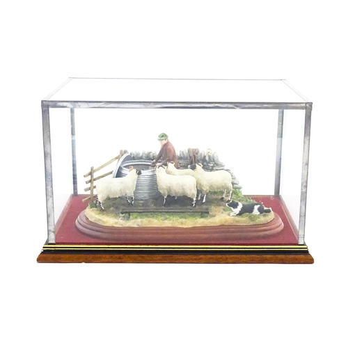 861 - A Border Fine Arts James Herriot model Morning Feed by Hans Kendrick, model no. A4067. Within a glaz... 