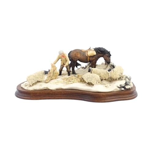 880 - A Border Fine Arts limited edition model Winter Feeding by Judy Boyt, model no. JH10. Limited editio... 