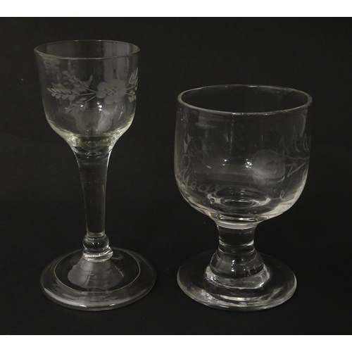 245 - Eight Georgian and later pedestal drinking glasses. Largest approx. 6