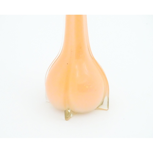 250 - A tall Empoli orange glass vase. Approx. 20