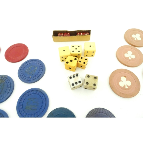 834 - Toys: A quantity of composite gaming / casino counters, etc. to include an example marked Indian. Ap... 