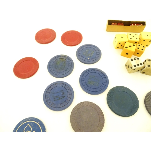 834 - Toys: A quantity of composite gaming / casino counters, etc. to include an example marked Indian. Ap... 