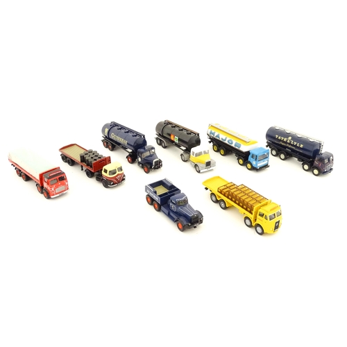 840 - Toys: A quantity of die cast scale model Corgi Toys to include a Scammell Highwayman Tanker Guinness... 