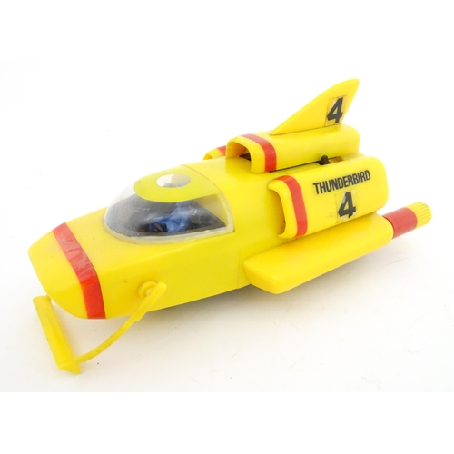 844 - Toy: A 20thC plastic scale model battery operated Thunderbird 4 by J. Rosenthal Toys Ltd. (JR 21 Toy... 