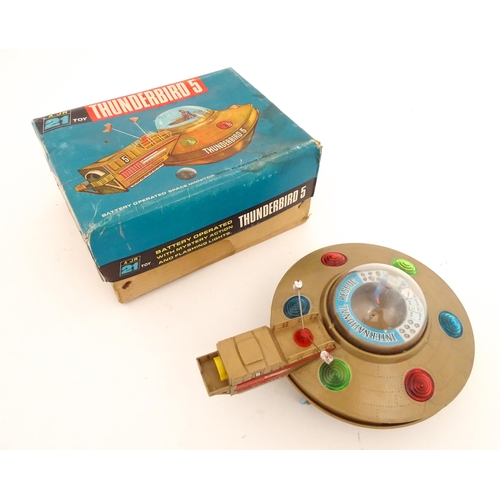 845 - Toy: A 20thC plastic scale model battery operated Thunderbird 5 space monitor 4 by J. Rosenthal Toys... 