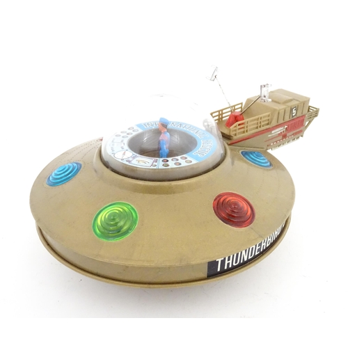 845 - Toy: A 20thC plastic scale model battery operated Thunderbird 5 space monitor 4 by J. Rosenthal Toys... 