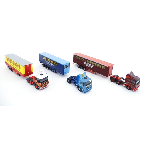 849 - Toys: Three Corgi Toys die cast scale model lorries / haulage vehicles comprising MAN F2000 Phillips... 