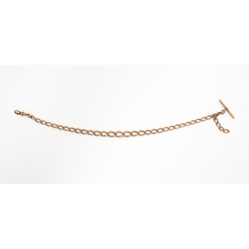 752 - A 9ct gold graduated link watch chain.