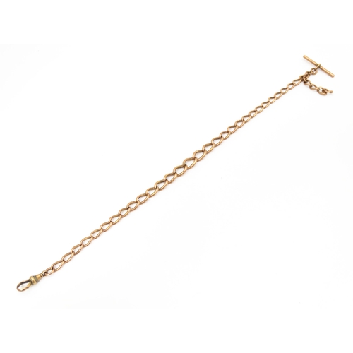 752 - A 9ct gold graduated link watch chain.