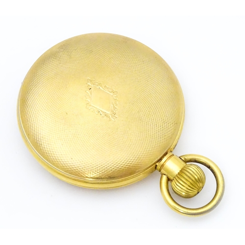 759 - Arnex Time Co. Inc : A gold plated pocket watch, the dial signed Arnex . Approx 1 3/4