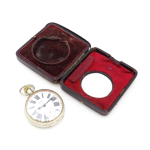 760 - A pocket watch, the white enamel dial with Roman numerals and subsidiary seconds dial, signed Asprey... 