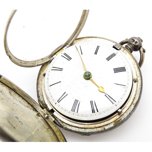 761 - Local Buckinghamshire Interest: Two Victorian silver cased hunter pocket watches, one with Roman num... 