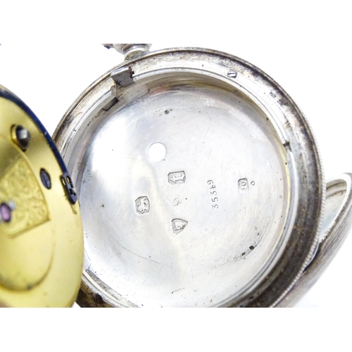 761 - Local Buckinghamshire Interest: Two Victorian silver cased hunter pocket watches, one with Roman num... 